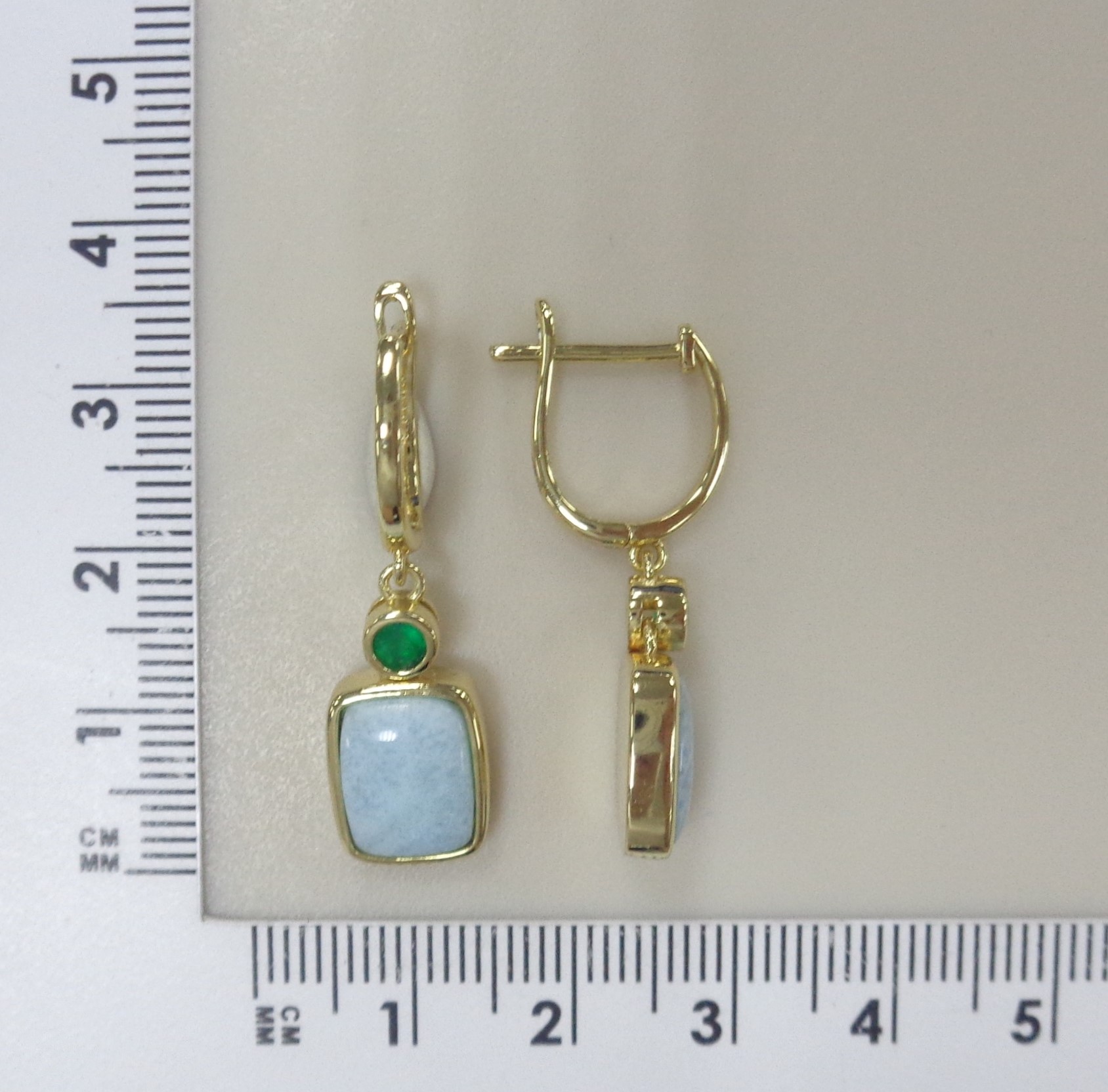 Серебряные серьги с ларимарами и агатами